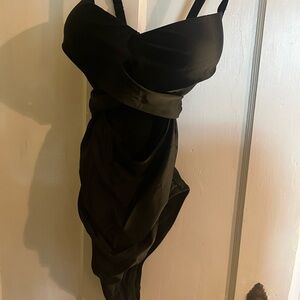 Black one piece with front cut out